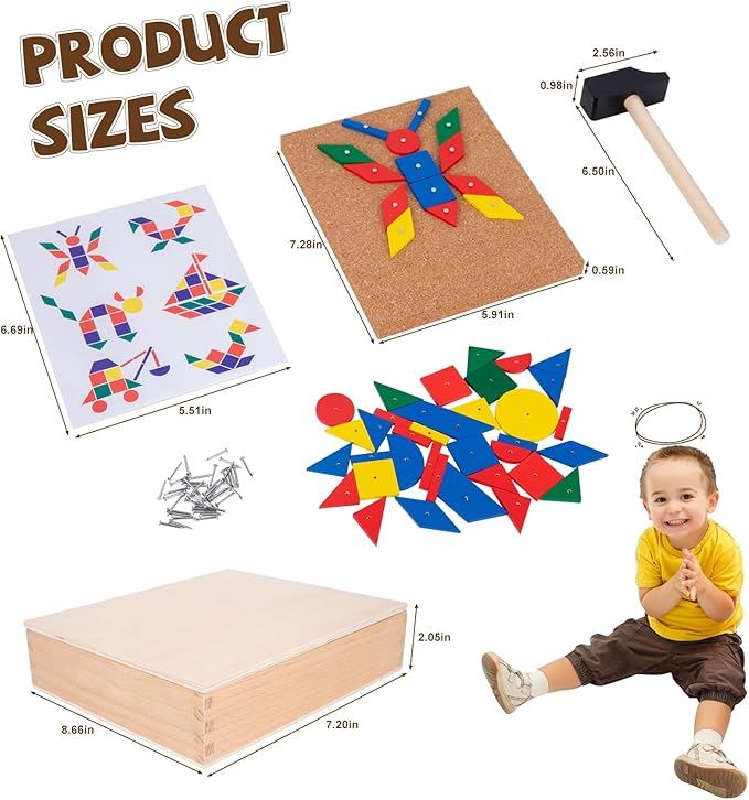 Hammer and Nail Toys Wooden Pegboard