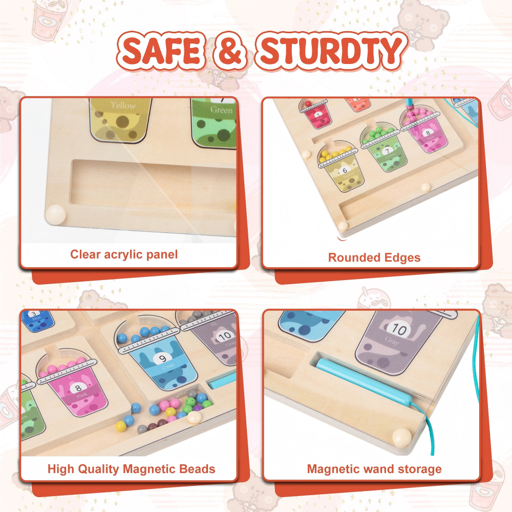 Magnetic Number Color Classification Beads