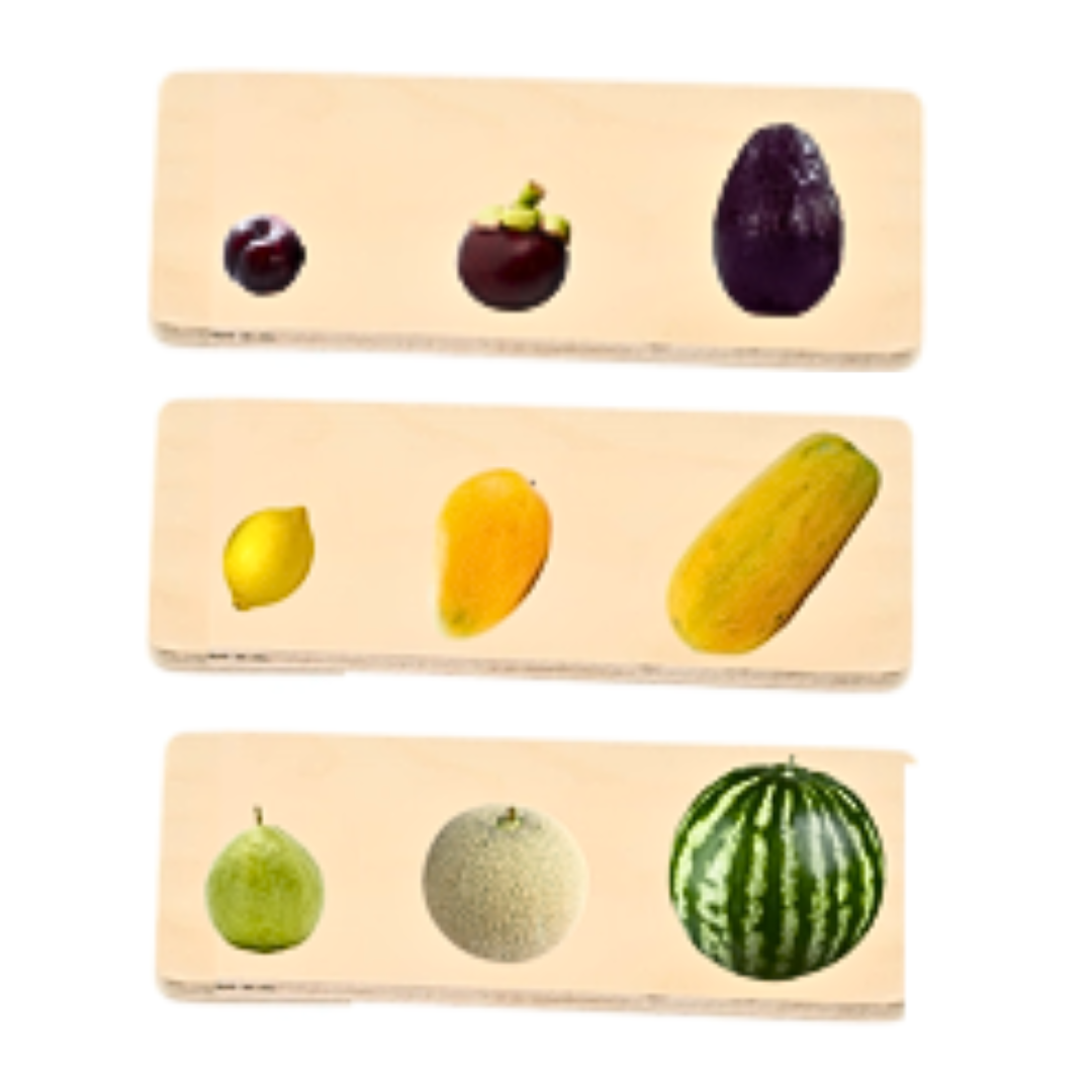 Whole Piece Puzzle: Decreasing Size Fruits Set of 3