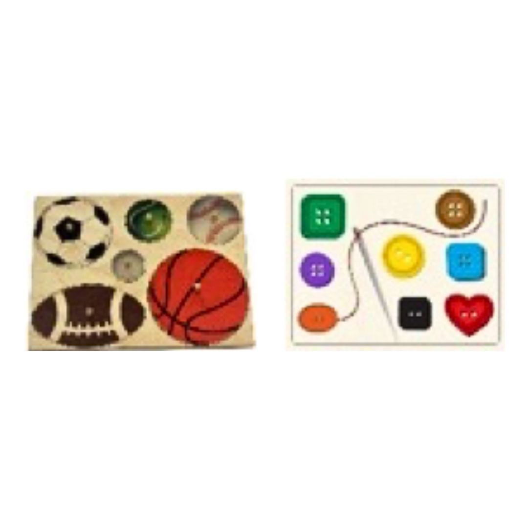 Whole-Piece Puzzles, set of 2 (balls, buttons) with control