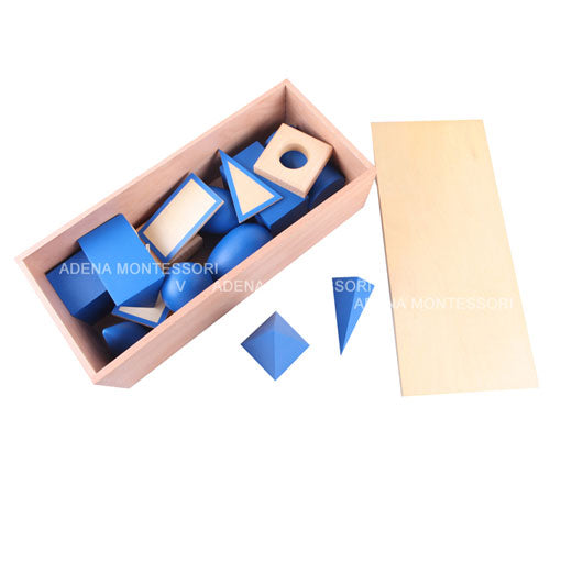 Geometric Solids with Stand, Bases, and Box