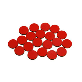 Set of 20 Red Wooden Counters
