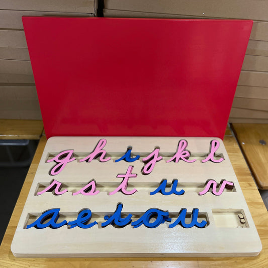Large Movable Alphabet English Cursive in Configured Boards