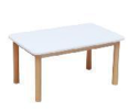 Mix and match colors - small rectangular table - Beechwood+White melamine board