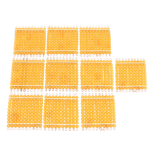 10 Golden Bead Squares of Hundred