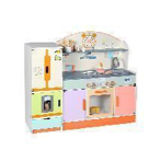 Large Simulation Kitchen Cooking Set with Refrigerator 4- Solid wood+MDF