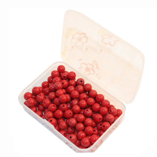 100 Red Beads with Plastic Box