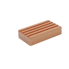 Painted wooden pencil holders in 11 different colors.