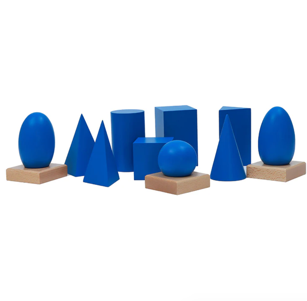Geometric Solids with Stand, Bases, and Box