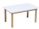 Mix and match colors - large rectangular table - Beechwood+White melamine board