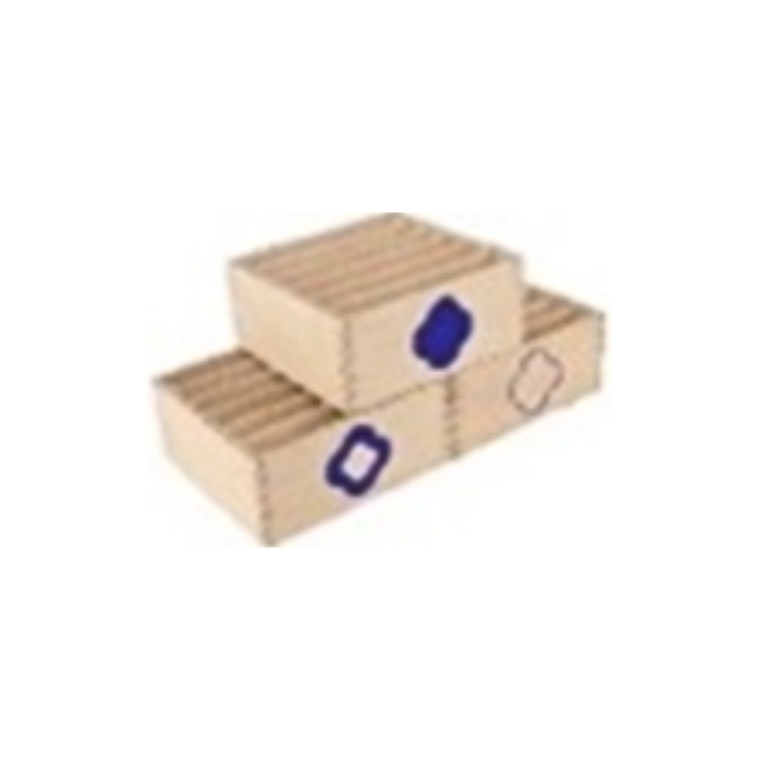 6-Compartment Box for Cards, set of 3, blue, Italian