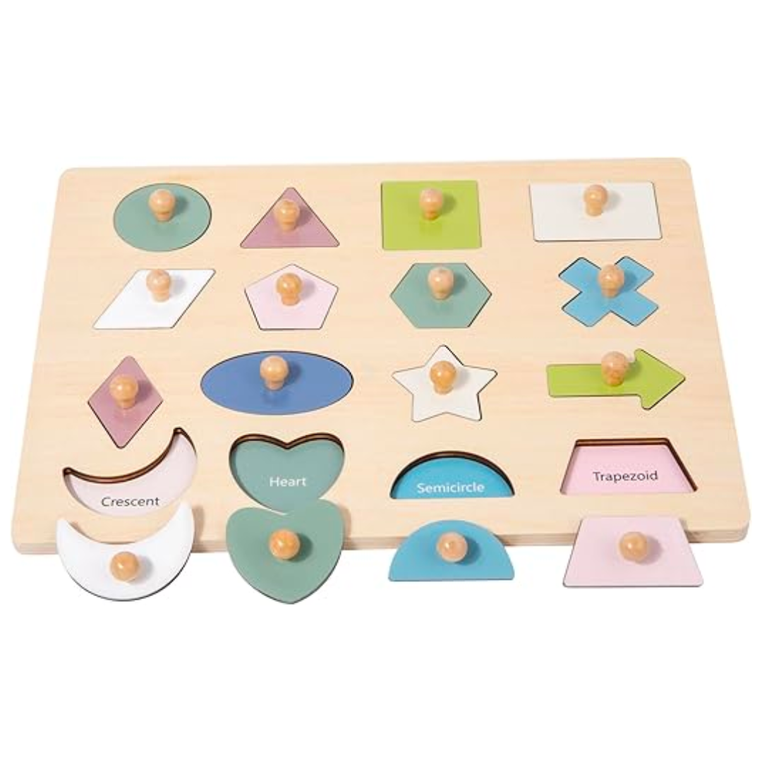 Multiple Shapes Puzzle - 16 shapes with Handle
