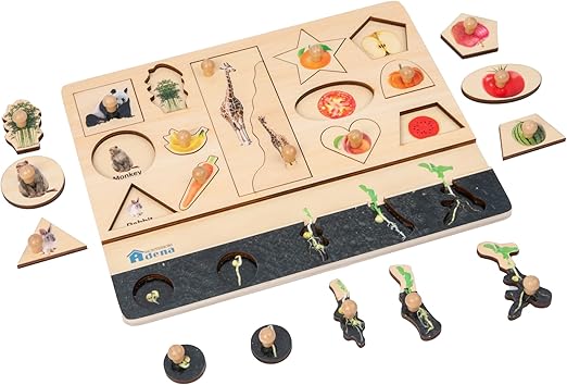 Animal and Plant Matching Puzzle with Handle