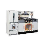 Large Simulation Kitchen Cooking Set with Refrigerator 3- Solid wood+MDF