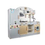 Large Simulation Kitchen Cooking Set with Refrigerator 11- Solid wood+MDF