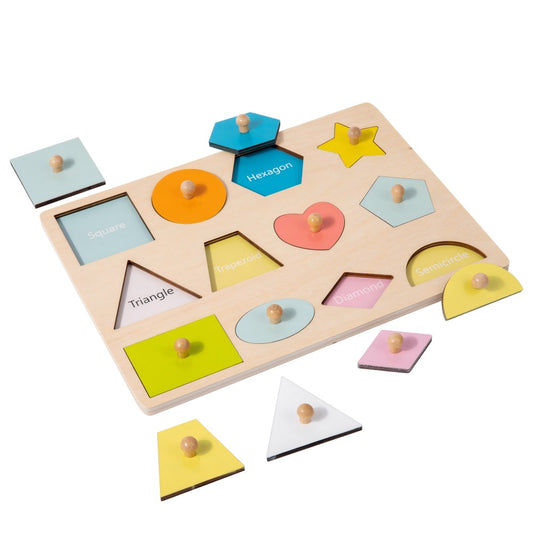 Multiple Shapes Puzzle - 12 shapes with Handle