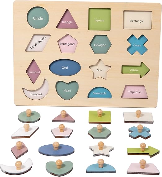 Multiple Shapes Puzzle - 16 shapes with Handle