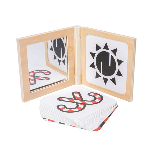 Foldable Wooden Book Frame with Mirror